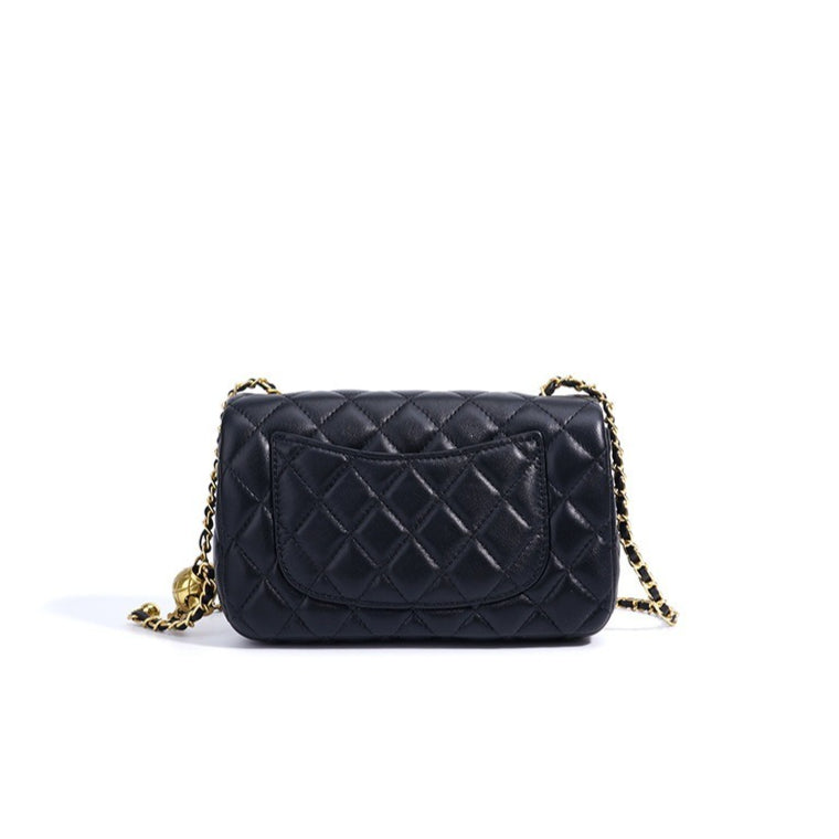 Refined Quilted Genuine Sheepskin Flap Clutch Bag