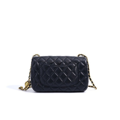 Refined Quilted Genuine Sheepskin Flap Clutch Bag