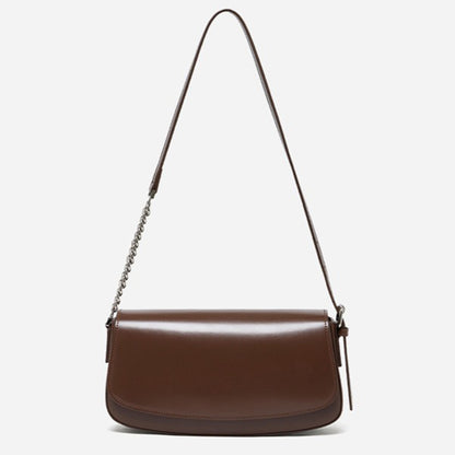 Minimalist Vintage Genuine Leather Baguette Saddle Bag