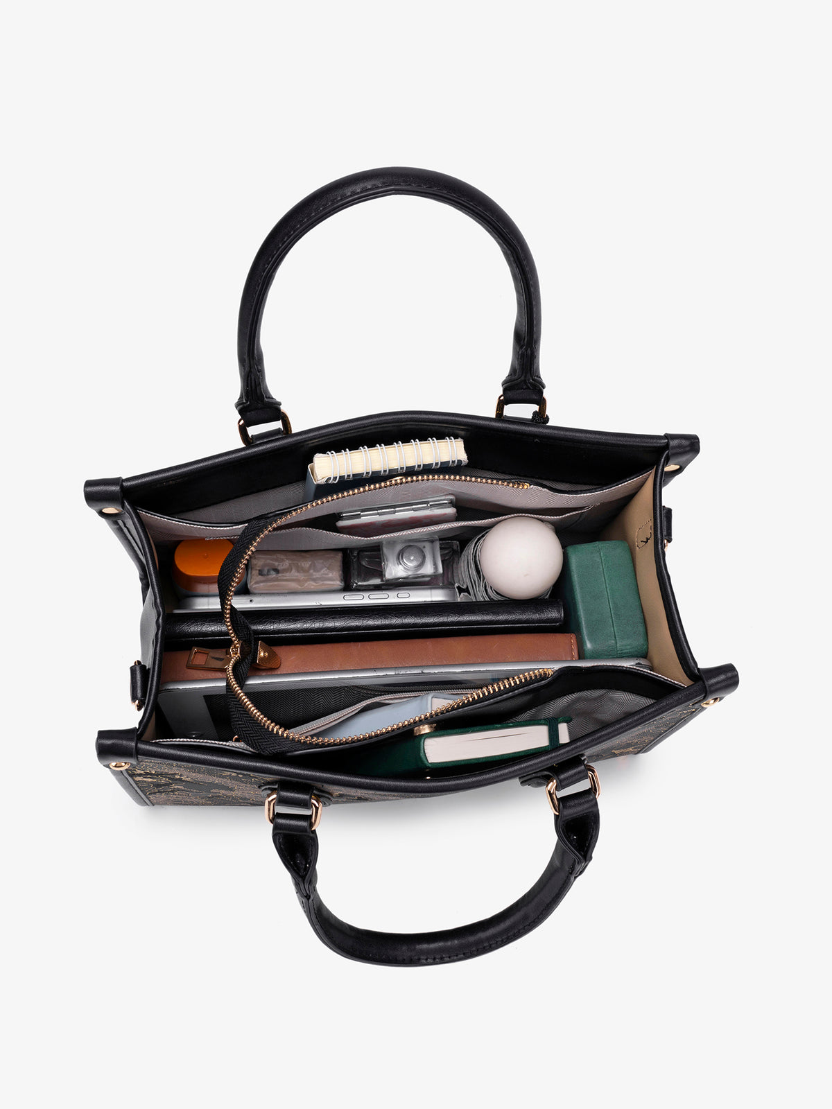 Mystic Crane Motif Vegan Eco-Leather Satchel Clutch Bag