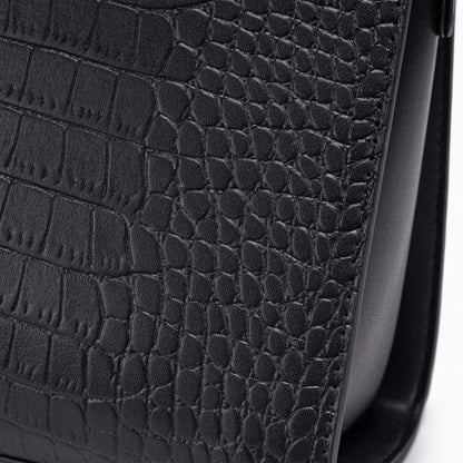 Bolso clutch clásico de cuero ecológico vegano con patrón de cocodrilo