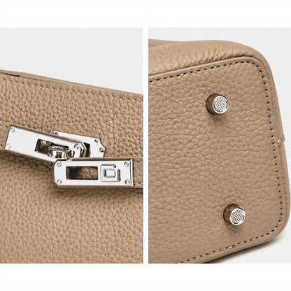 Sleek Genuine Leather Satchel Clutch Bag