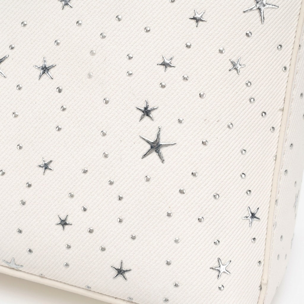 Radiant Celestial Pattern Flap Vegan Eco-Leather Mini Clutch Bag