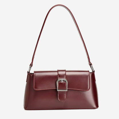 Retro Genuine Leather Baguette Clutch Bag