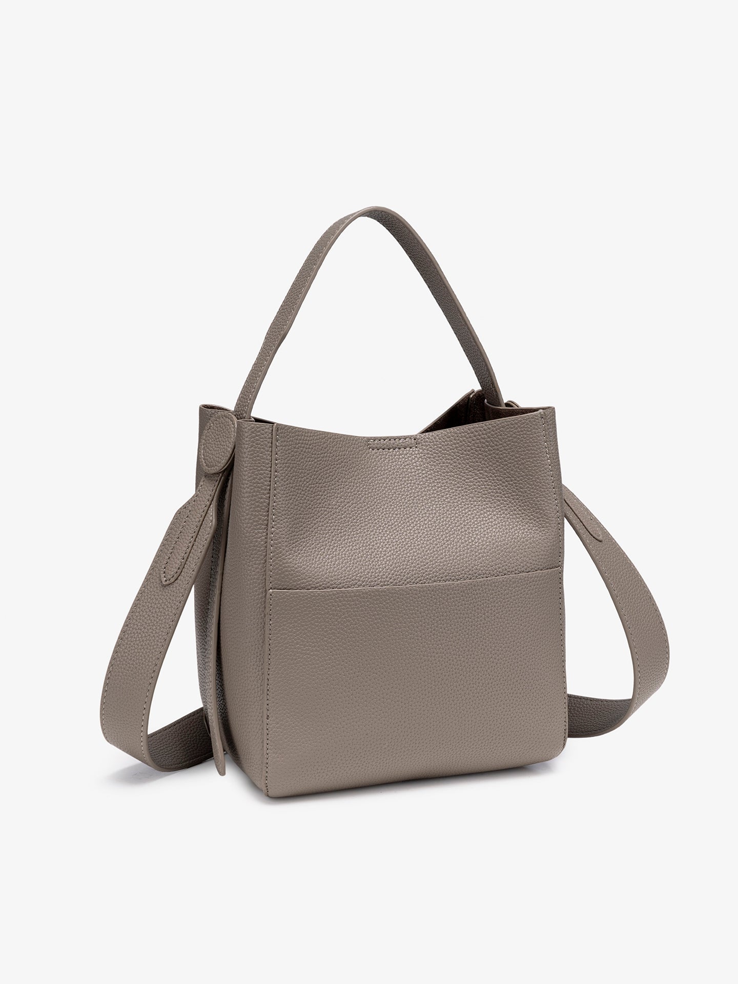 Supple Pebbled Vegan Eco-Leather Bucket Clutch Bag