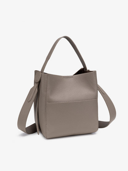 Supple Pebbled Vegan Eco-Leather Bucket Clutch Bag