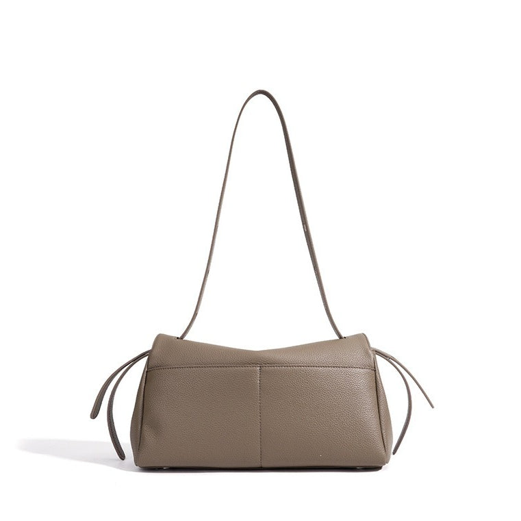Mellow Pebbled Genuine Leather Flap Clutch Bag with Coin Pouch