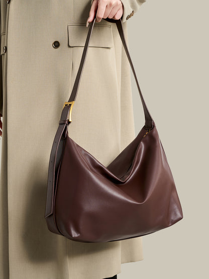 Modern Classic Large Capacity Vegan Eco-Leather Hobo Bag