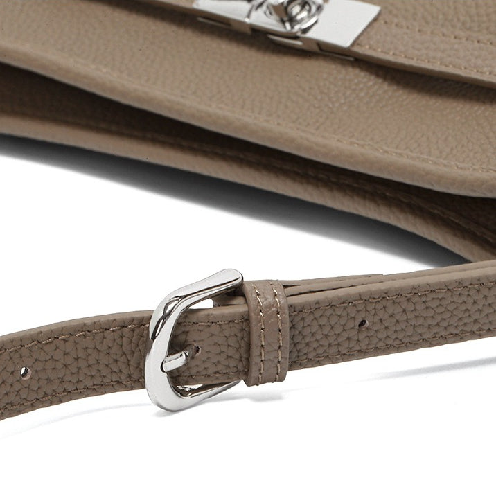 The Parisian Slouchy Genuine Leather Bag - Belted Pebble Leather Hobo