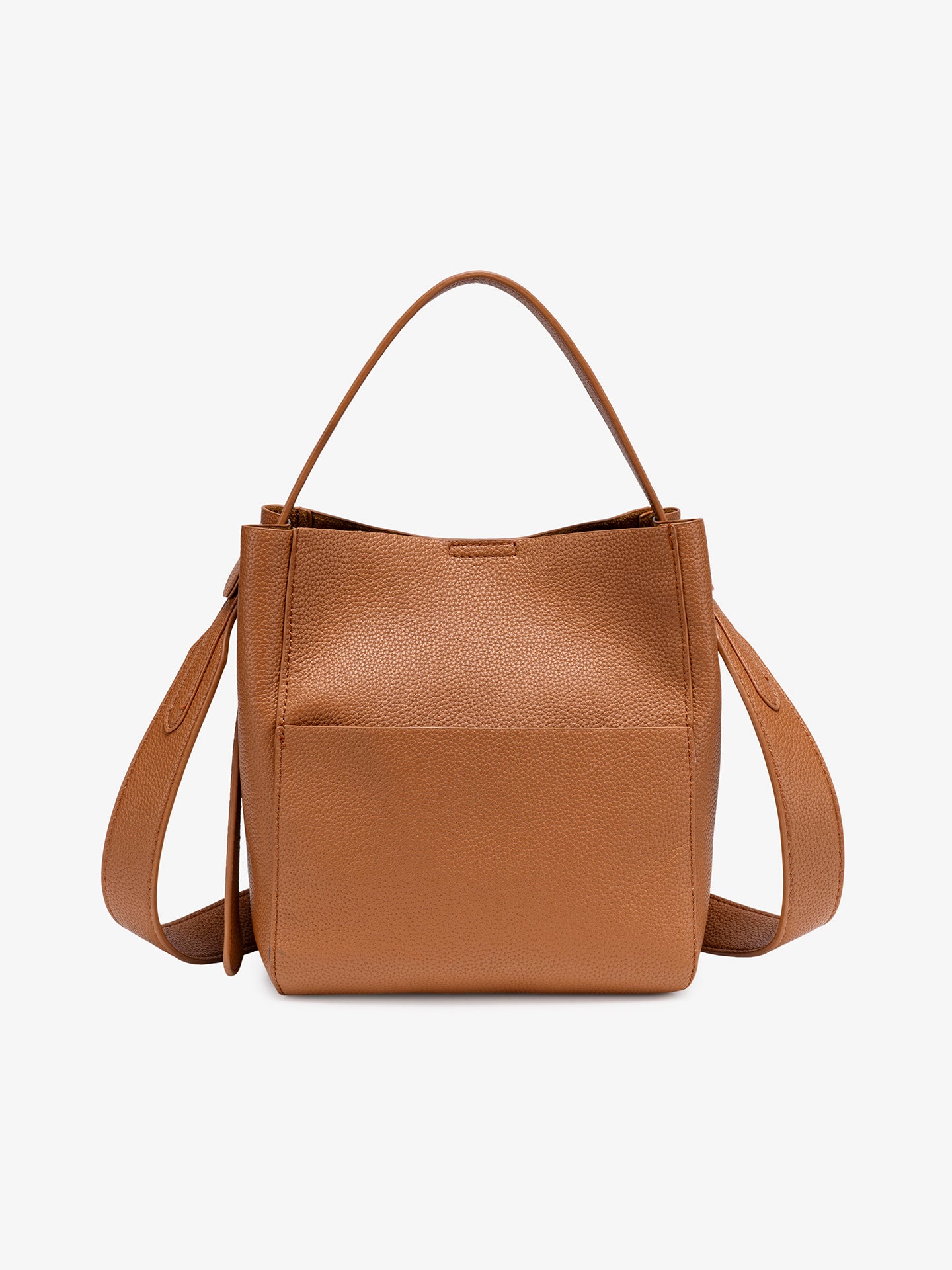 Supple Pebbled Vegan Eco-Leather Bucket Clutch Bag