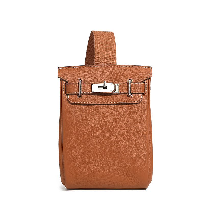Minimalist Genuine Leather Sling Chest Bag