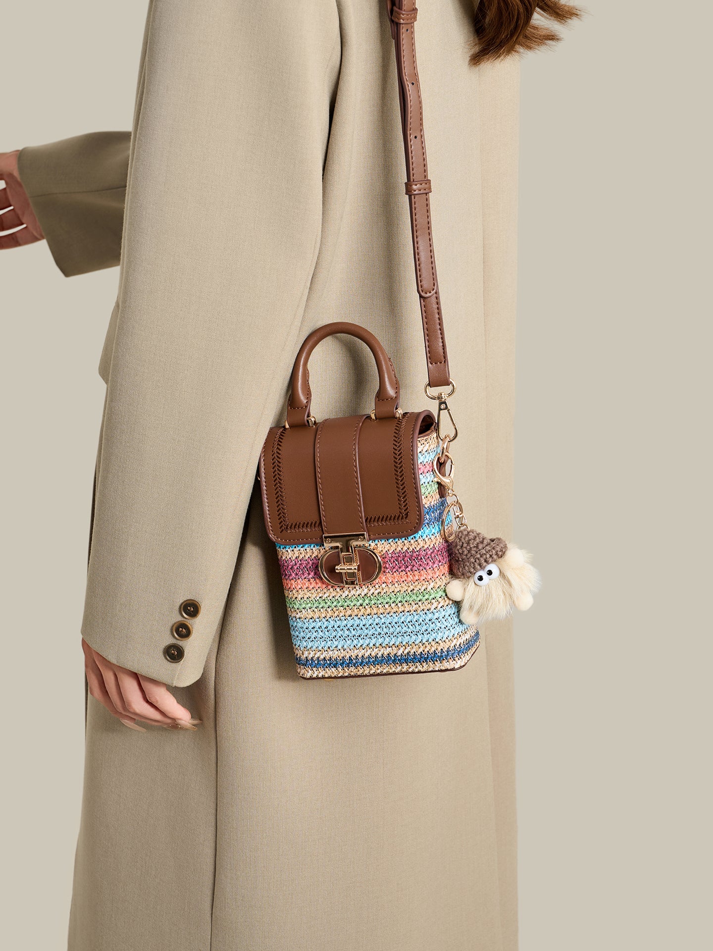 Artisan Multicolored Woven Vegan Eco-leather Mini Clutch Phone Bag