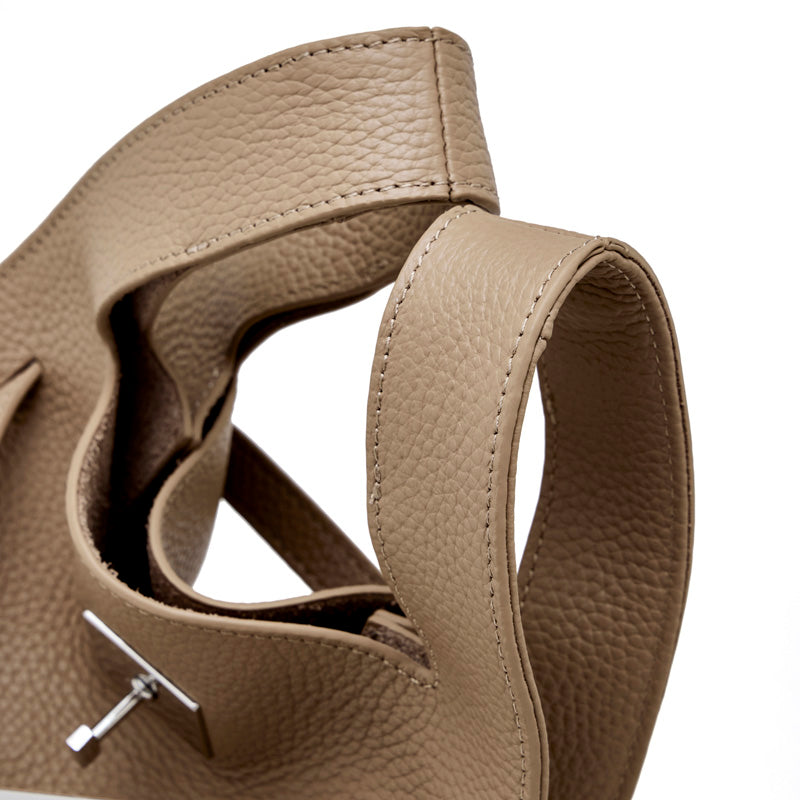 Borsa classica a secchiello chic in vera pelle per tutti i giorni, a tracolla