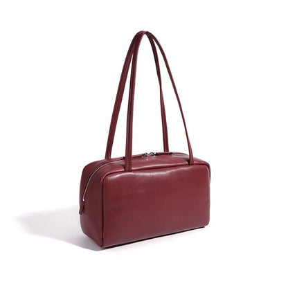 Minimalist Genuine Sheepskin Bowling Clutch Bag