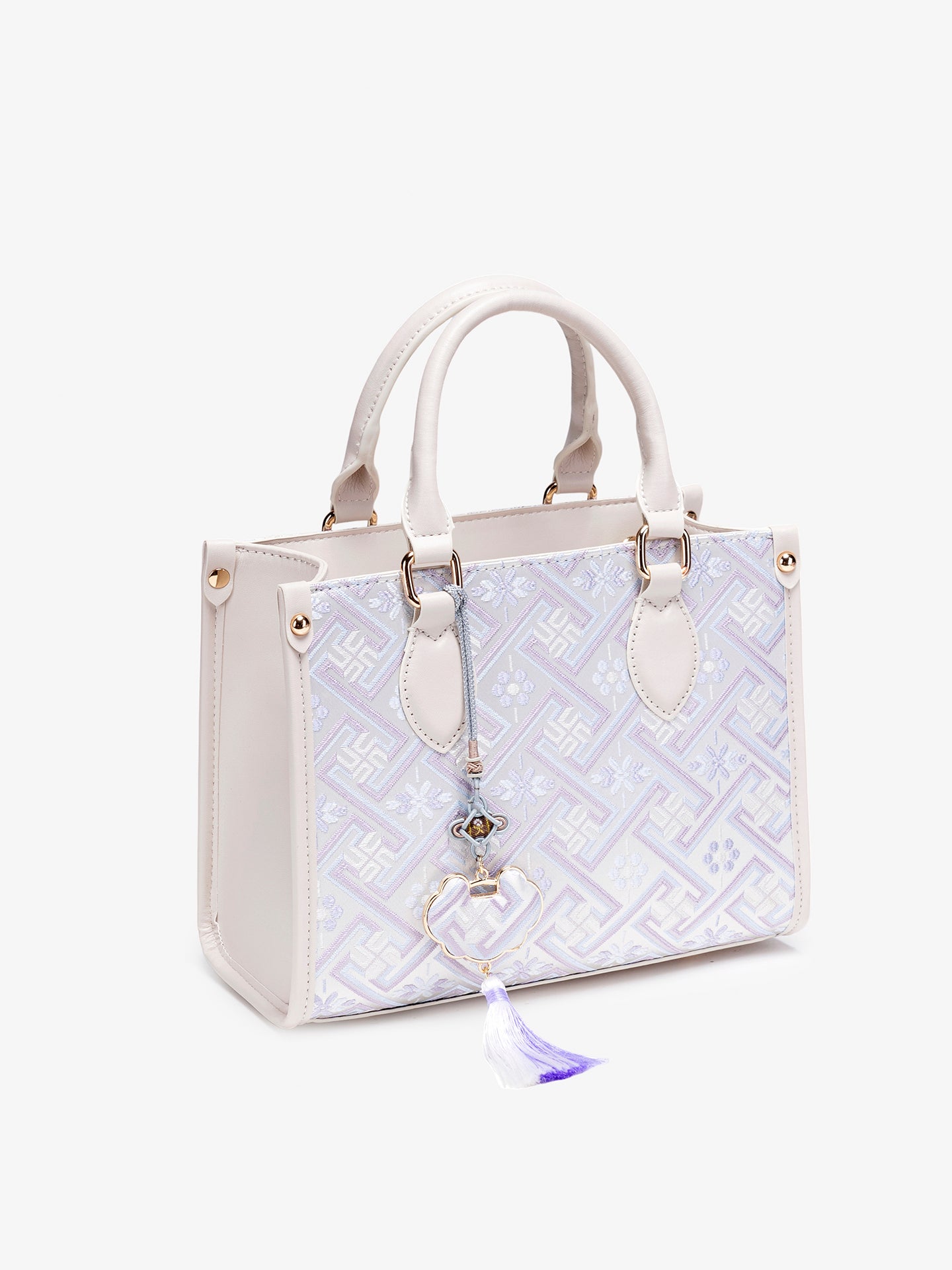 Exquisite Vegan Eco-Leather Mini Tote Clutch Bag with Elegant Tassel Charm