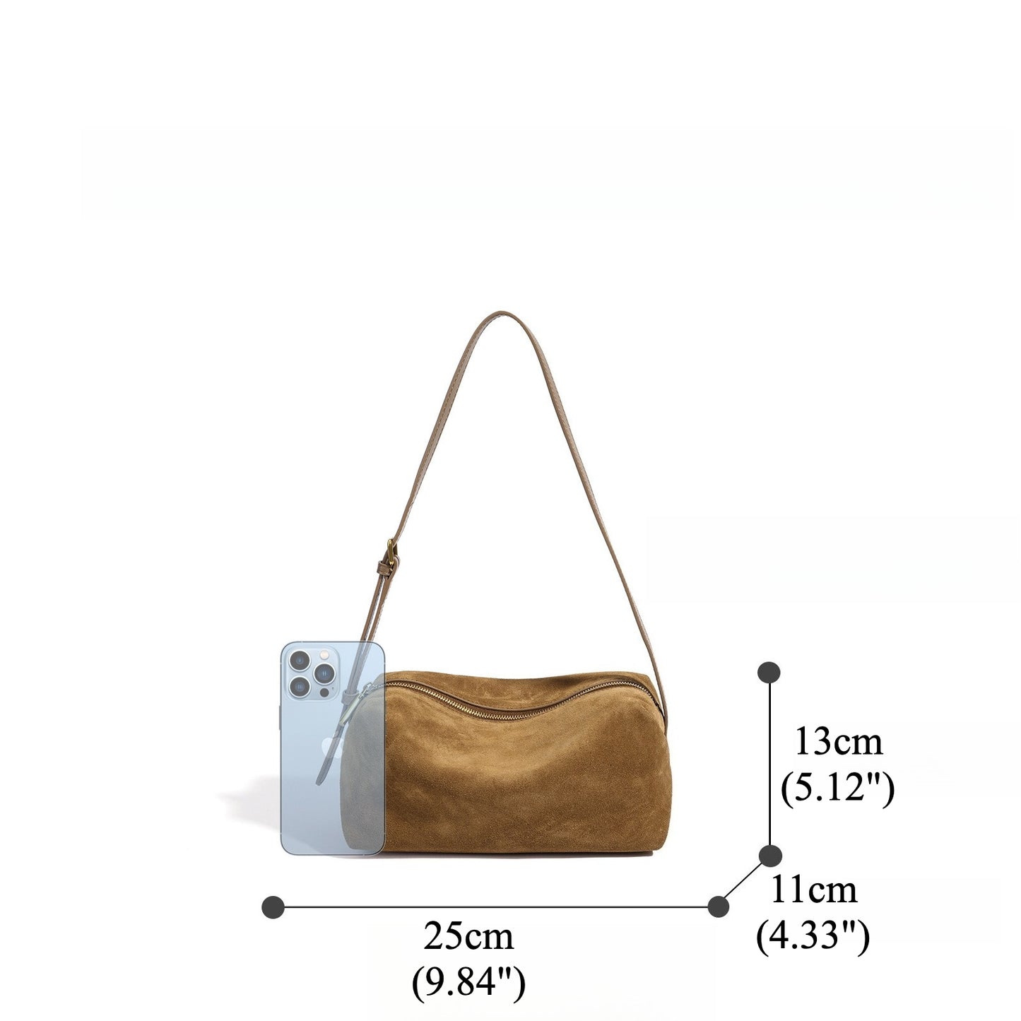 Vintage Suede Genuine Leather Clutch Bag