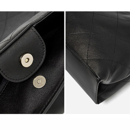 Elegant Quilted Sheepskin Leather Hobo Clutch Bag