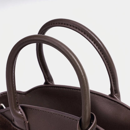 Muted Suede Genuine Leather Clutch Bag