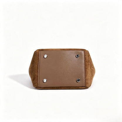 Lässige Beuteltaschen-Clutch aus echtem Veloursleder