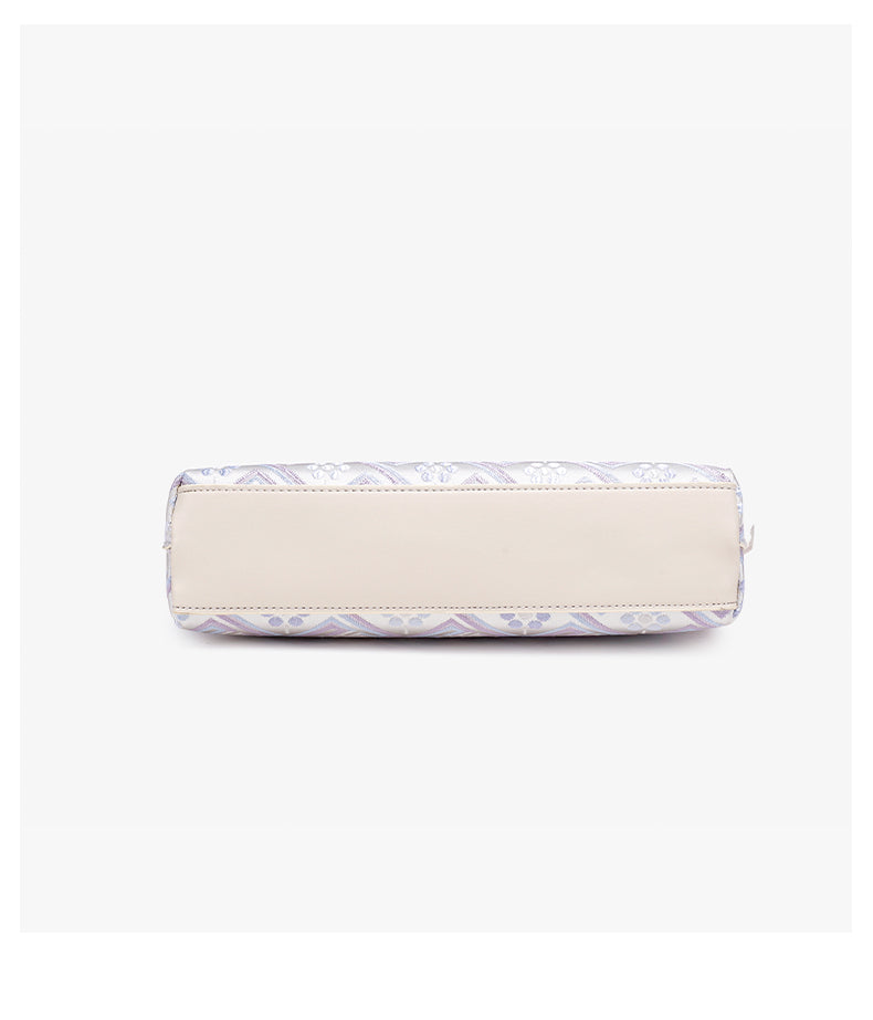 Pastel Oriental Jacquard Vegan Eco-Leather Mini Clutch Bag