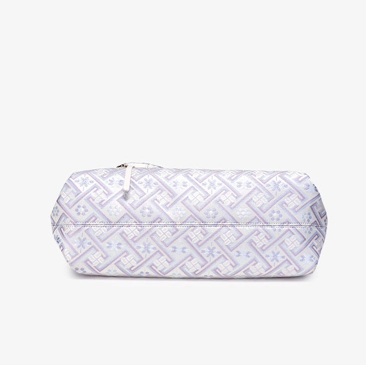 Opulent Brocade Texture Vegan Eco-Leather Tote Shoulder Bag