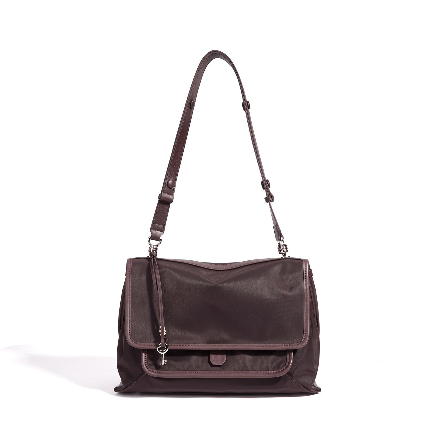 Sleek Nylon Flap Messenger Clutch Bag