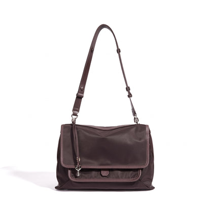 Sleek Nylon Flap Messenger Clutch Bag