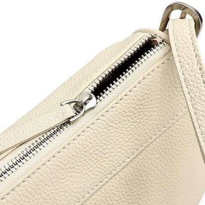 Mellow Pebbled Genuine Leather Flap Baguette Clutch Bag
