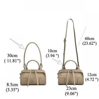 Chic Genuine Leather Boston Clutch Bag