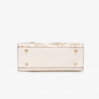 Retro Floral Contrast Vegan Eco-Leather Clutch Bag