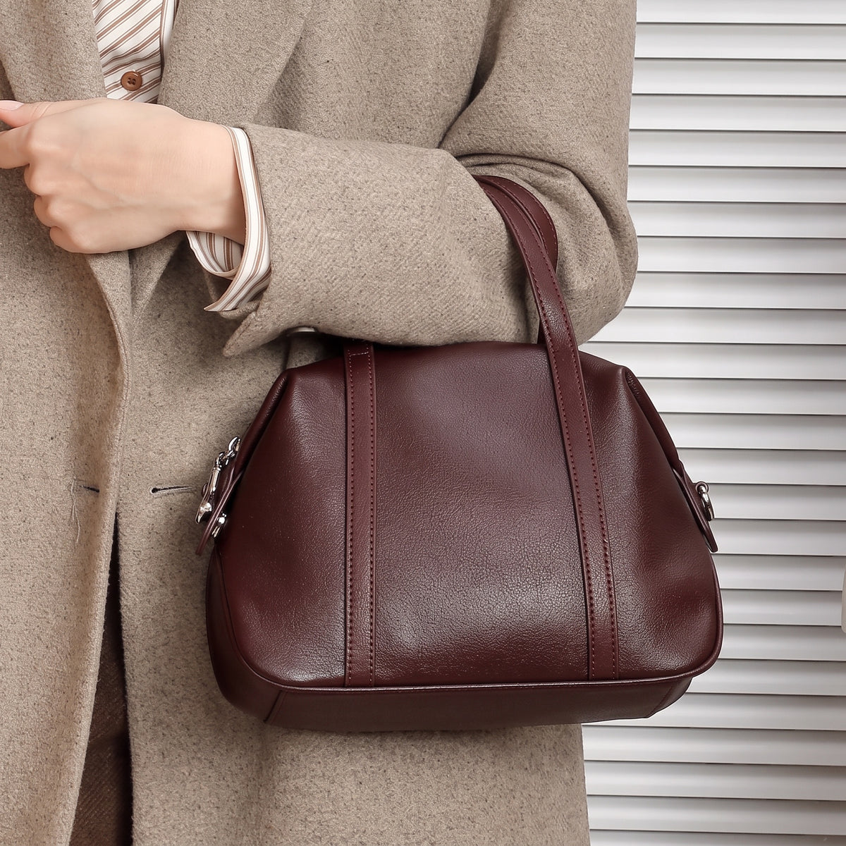Women’s Genuine Leather Boston Pillow Bag