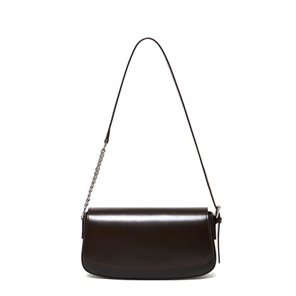 Minimalist Vintage Genuine Leather Baguette Saddle Bag