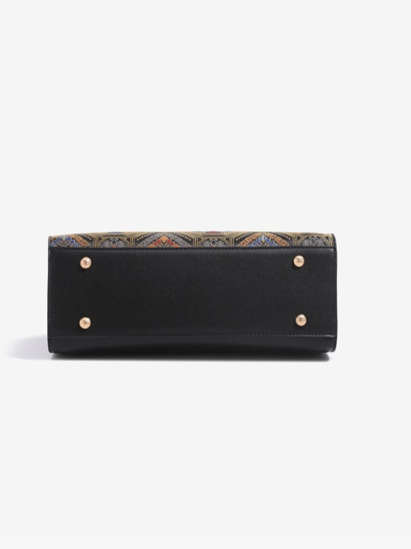 Luxurious Vegan Eco-Leather Jacquard Clutch Bag