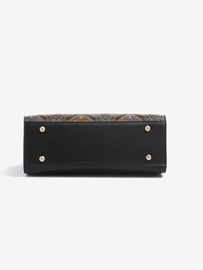 Luxurious Vegan Eco-Leather Jacquard Clutch Bag