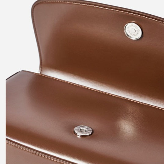 Minimalist Vintage Genuine Leather Baguette Saddle Bag