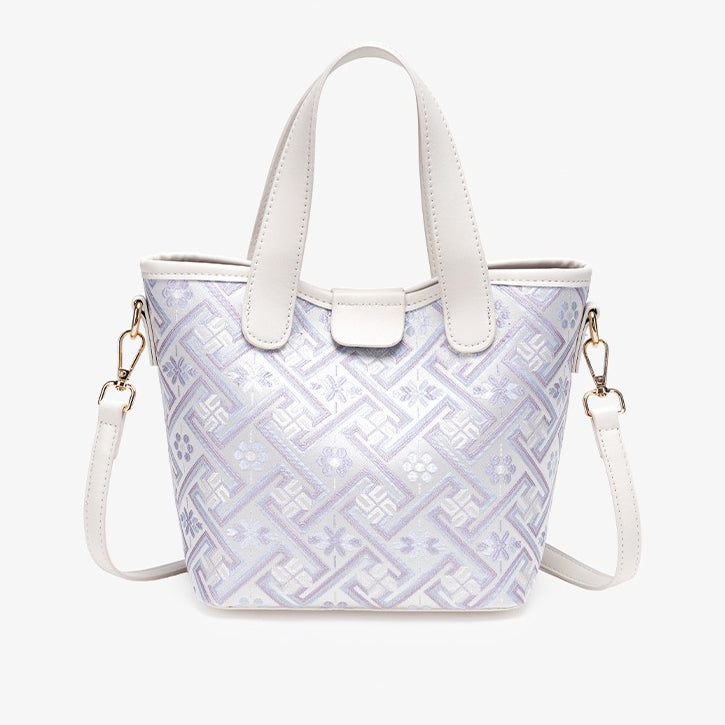 Serene Vegan Eco-Leather Mini Tote Bag with Detachable Mini Pouch