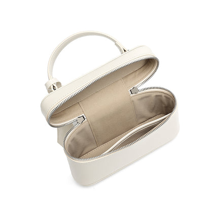 Bolso clutch cuadrado minimalista de cuero genuino