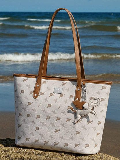 Sac à main épaule fourre-tout monogramme vintage de luxe grand éléphant volant