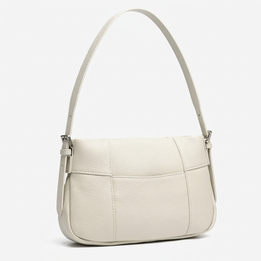 Effortless Genuine Leather Quilted Hobo Clutch Bag