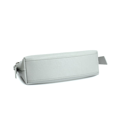 Elegant Genuine Leather Crescent Clutch Bag