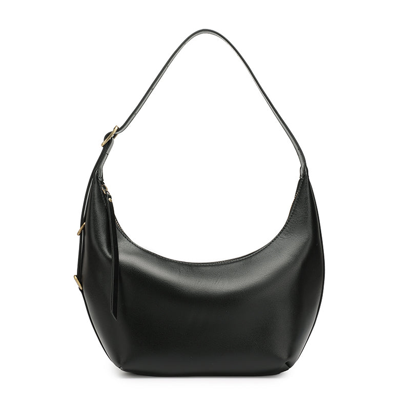 Borsa hobo di nicchia senza tempo in vera pelle con patina unica cerata a olio