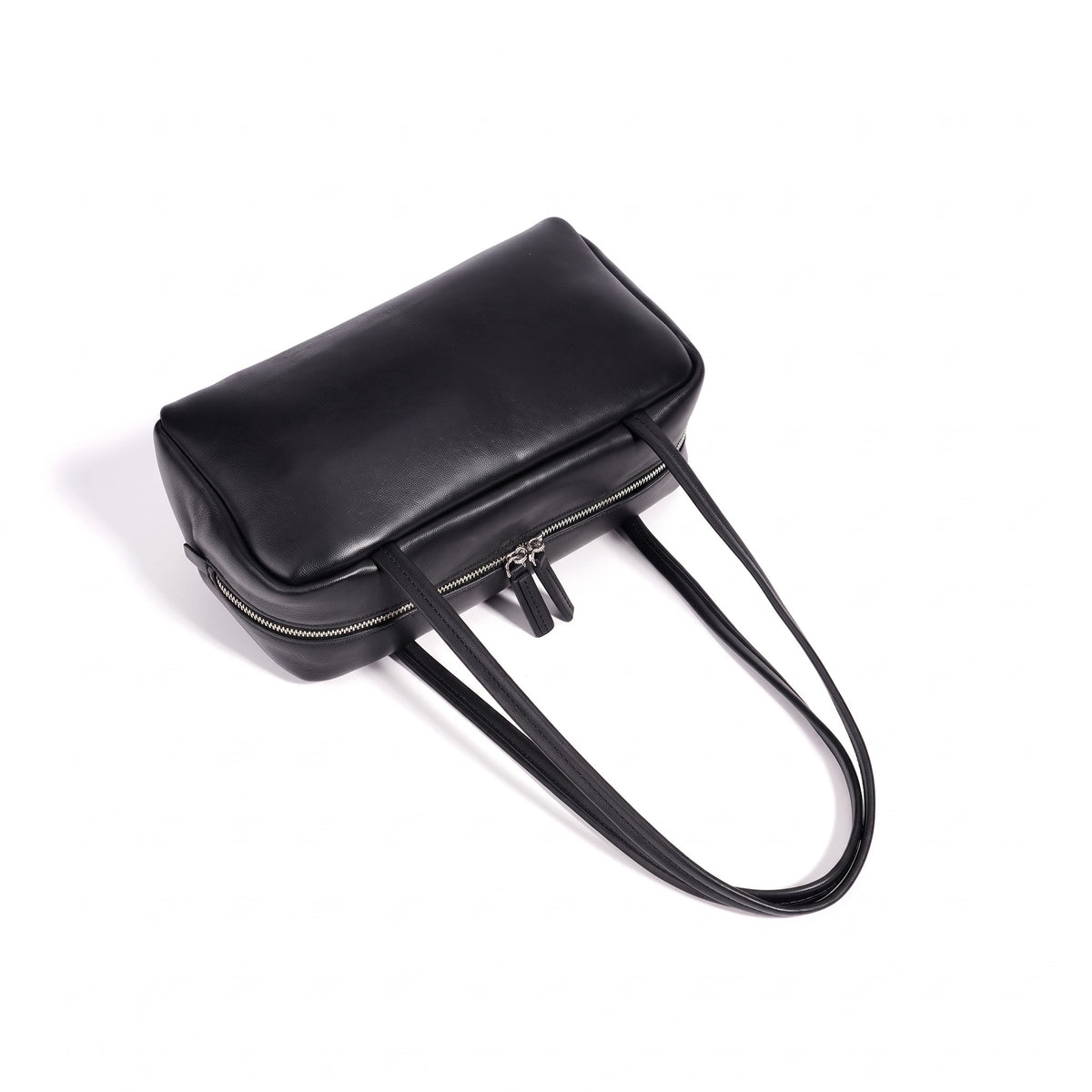 Bolso de mano tipo clutch minimalista de piel de oveja genuina con forma de bolera