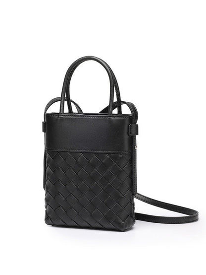 Artisan Woven Genuine Lambskin Leather Mini Clutch Bag