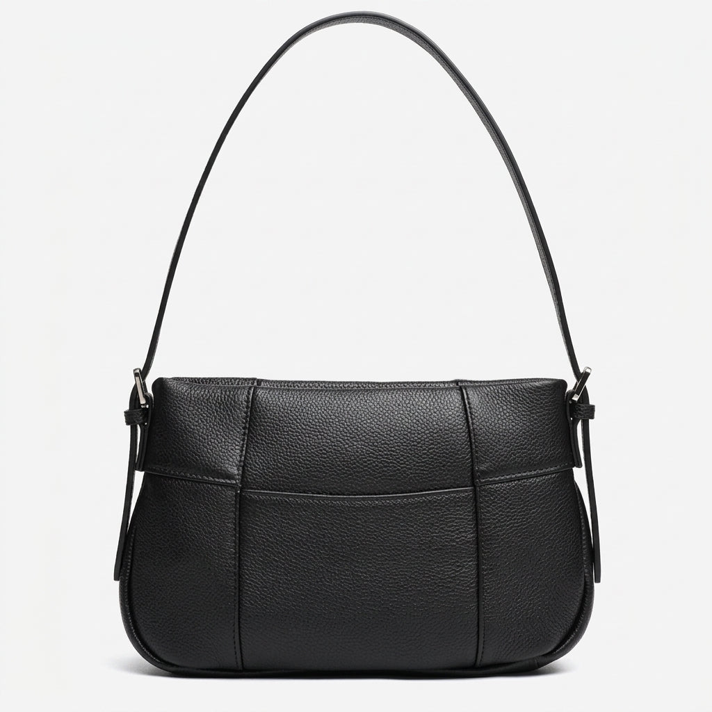 Effortless Genuine Leather Quilted Hobo Clutch Bag