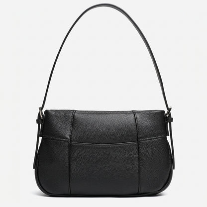 Effortless Genuine Leather Quilted Hobo Clutch Bag