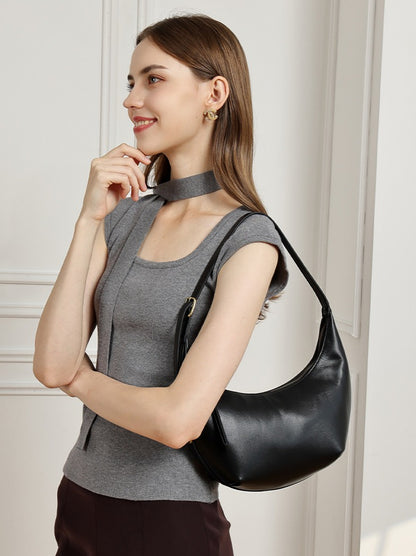 Niche Timeless Genuine Leather Dumping Bag With Unique Oil Waxed Patina