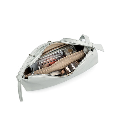 Elegant Genuine Leather Crescent Clutch Bag