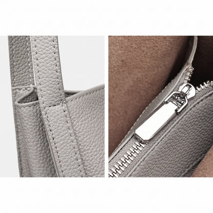 Supple Genuine Leather Spacious Tote Clutch Bag