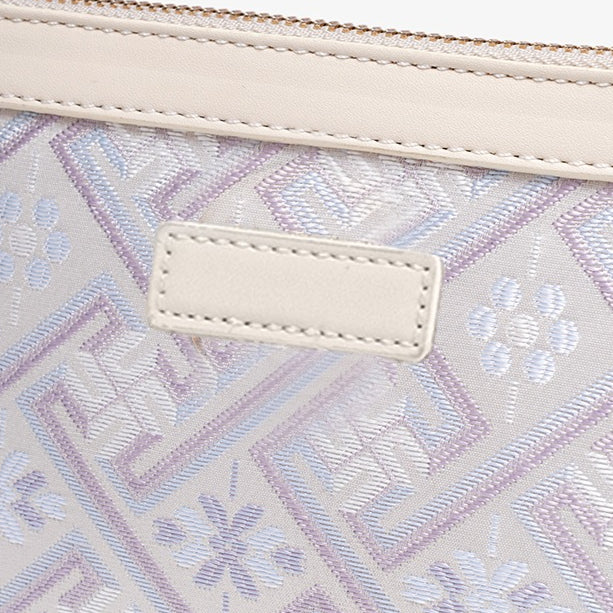 Pastel Oriental Jacquard Vegan Eco-Leather Mini Clutch Bag