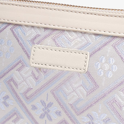 Pastel Oriental Jacquard Vegan Eco-Leather Mini Clutch Bag